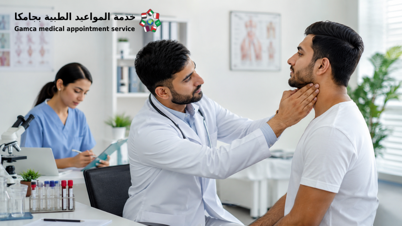 Doctor conducting a medical examination for Saudi Arabia visa health clearance at a modern clinic